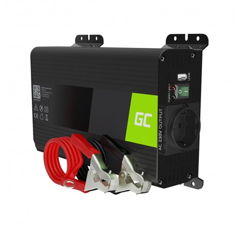 Green Cell inverter Pro 12V na 230V, 300W/600W čisti sinus, Pure sine wave