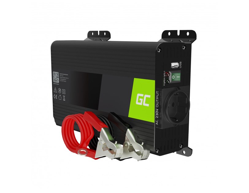 Green Cell inverter Pro 12V na 230V, 300W/600W čisti sinus, Pure sine wave