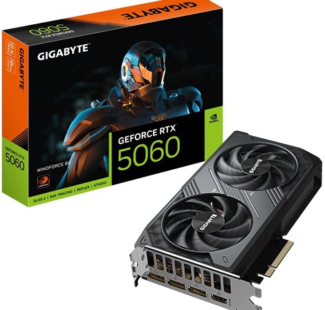 Gigabyte GeForce RTX 5060 Windforce 8GB GDDR7, 8GB GDDR7/128-bit, PCIe 5.0x16, HDMI/3×DP