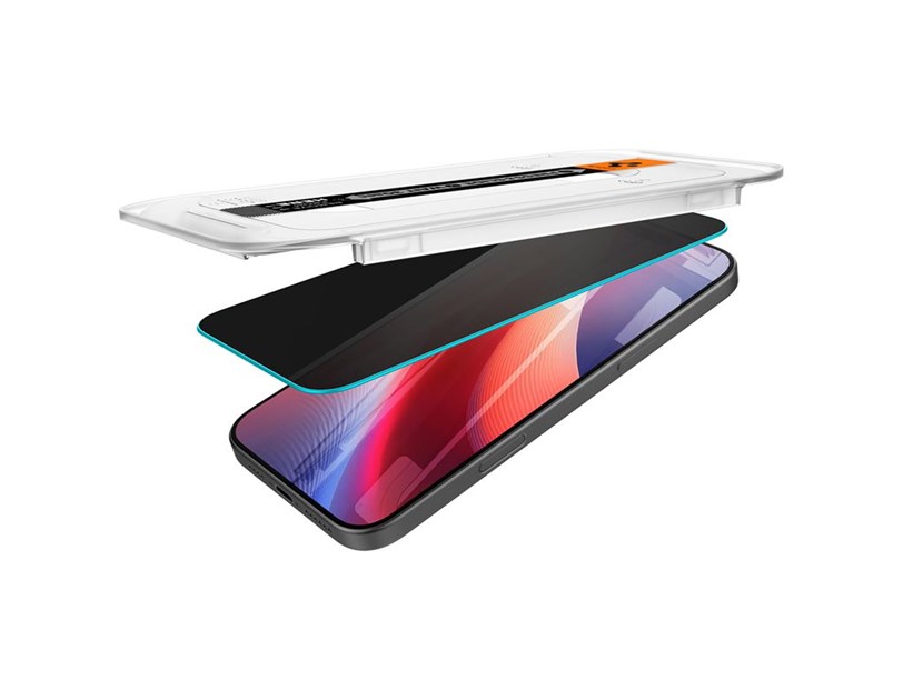 Spigen Glass tR EZ Fit (Privacy) 2 Pack, zaštitno staklo za ekran telefona 2 kom - iPhone 17/16 Pro/17 (AGL07929)