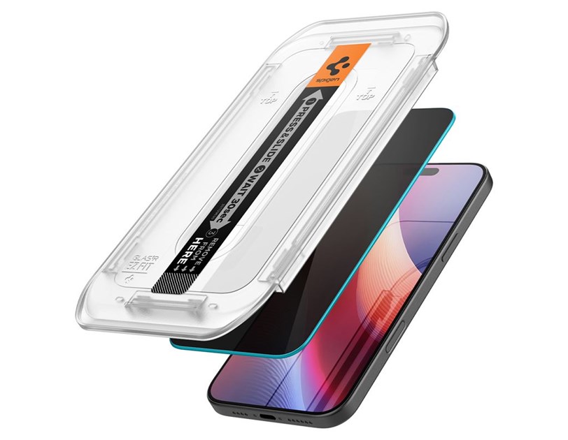Spigen Glass tR EZ Fit (Privacy) 2 Pack, zaštitno staklo za ekran telefona 2 kom - iPhone 17/16 Pro/17 (AGL07929)