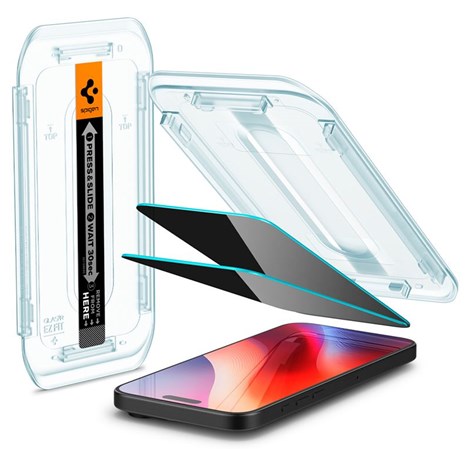 Spigen Glass tR EZ Fit (Privacy) 2 Pack, zaštitno staklo za ekran telefona 2 kom - iPhone 17/16 Pro/17 (AGL07929)