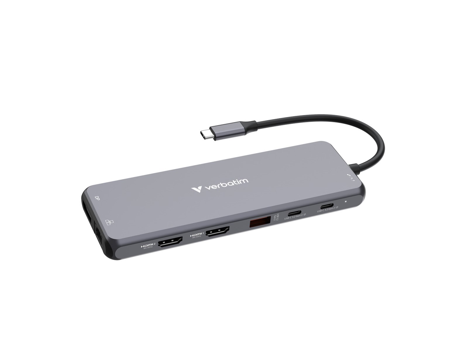 Verbatim USB-C Pro Multiport Hub 13 Port CMH-13: 2xHDMI, 1xDisplayPort, 1xRJ45, 3xUSB-A 3.2 Gen 1, 1xUSB-A 3.2 Gen 2, 2xUSB-A 2.0, 1xAudio, 2xUSB-C PD