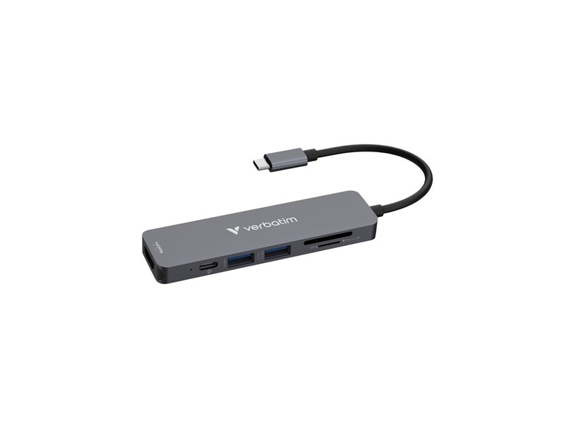 Verbatim USB-C Essentials Multiport Hub 6 priključaka: HDMI, USB-C PD, USB-A 3.2 Gen 1, USB-A, SD i microSD