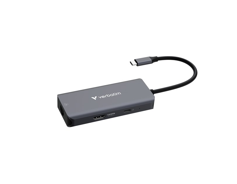 Verbatim USB-C Essentials Multiport Hub 6 priključaka: RJ45, HDMI, USB-C PD, 3 x USB-A 3.2 Gen 1