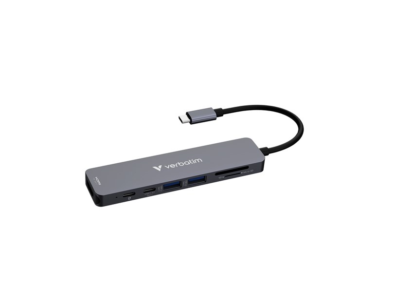 Verbatim USB-C Essentials Multiport Hub 7 priključaka: HDMI, USB-C, USB-C 3.2 Gen 1, 2 x USB-A 3.2 Gen 1, SD i microSD