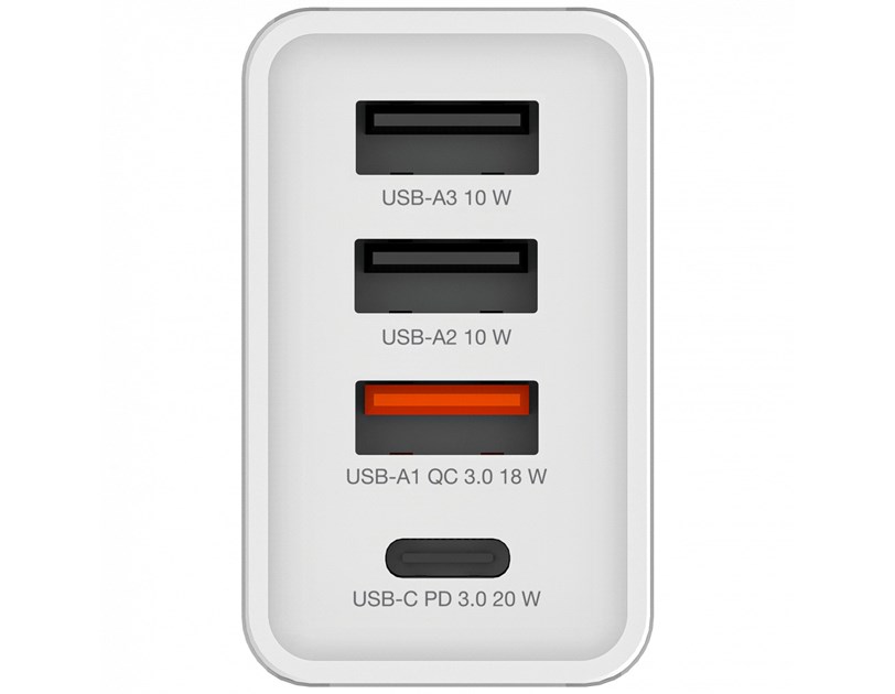 Verbatim zidni punjač 30W, 3×USB-A/1×USB-C, bijeli