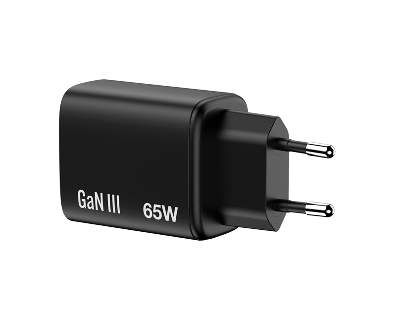 Verbatim GaN Essentials zidni punjač 65W, 2× USB-C i 1× USB-A, crni