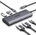 UGREEN 7-portni USB-C HUB na 2xUSB-A 3.2, 2xUSB-C 3.2, 1xUSB-C za napajanje, 2x HDMI 60 Hz, 1xHDMI, sivi