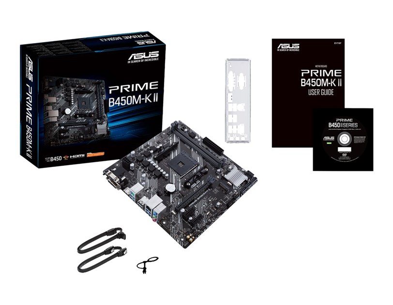 Asus PRIME B450M-K II, AM4, DDR4/4400MHz, PCIe 3.0, RAID, G-LAN, 7.1ch, mATX