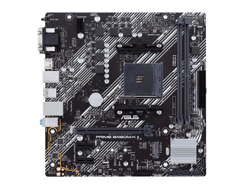 Asus PRIME B450M-K II, AM4, DDR4/4400MHz, PCIe 3.0, RAID, G-LAN, 7.1ch, mATX
