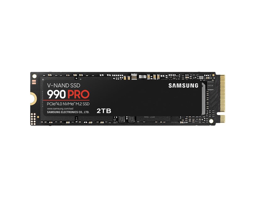 Samsung 990 Pro 2TB NVMe PCIe 4.0 M.2 SSD, R/W: 7450/6900 MB/s, (MZ-V9P2T0BW)
