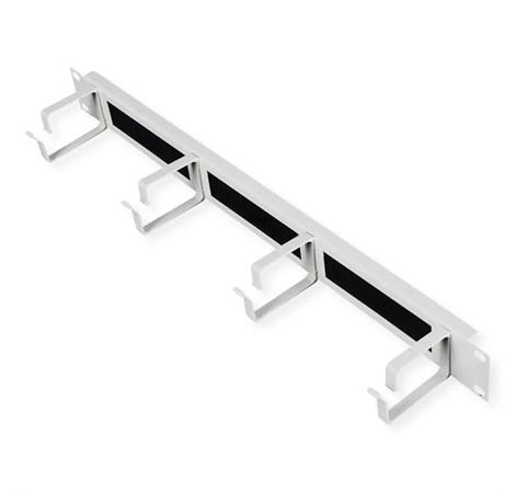 Roline 19" 1U organizator kablova, 4 nosača, brush strip. sivi