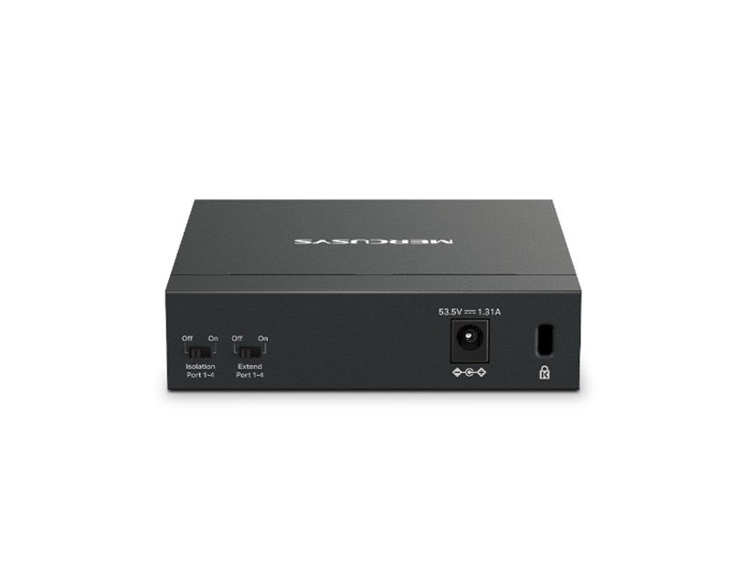 Mercusys 5-Port Gigabit Desktop preklopnik (Switch) 4× Gigabit PoE+, 1× Gigabit Non-Po, Plug & Play, metalno kučište 