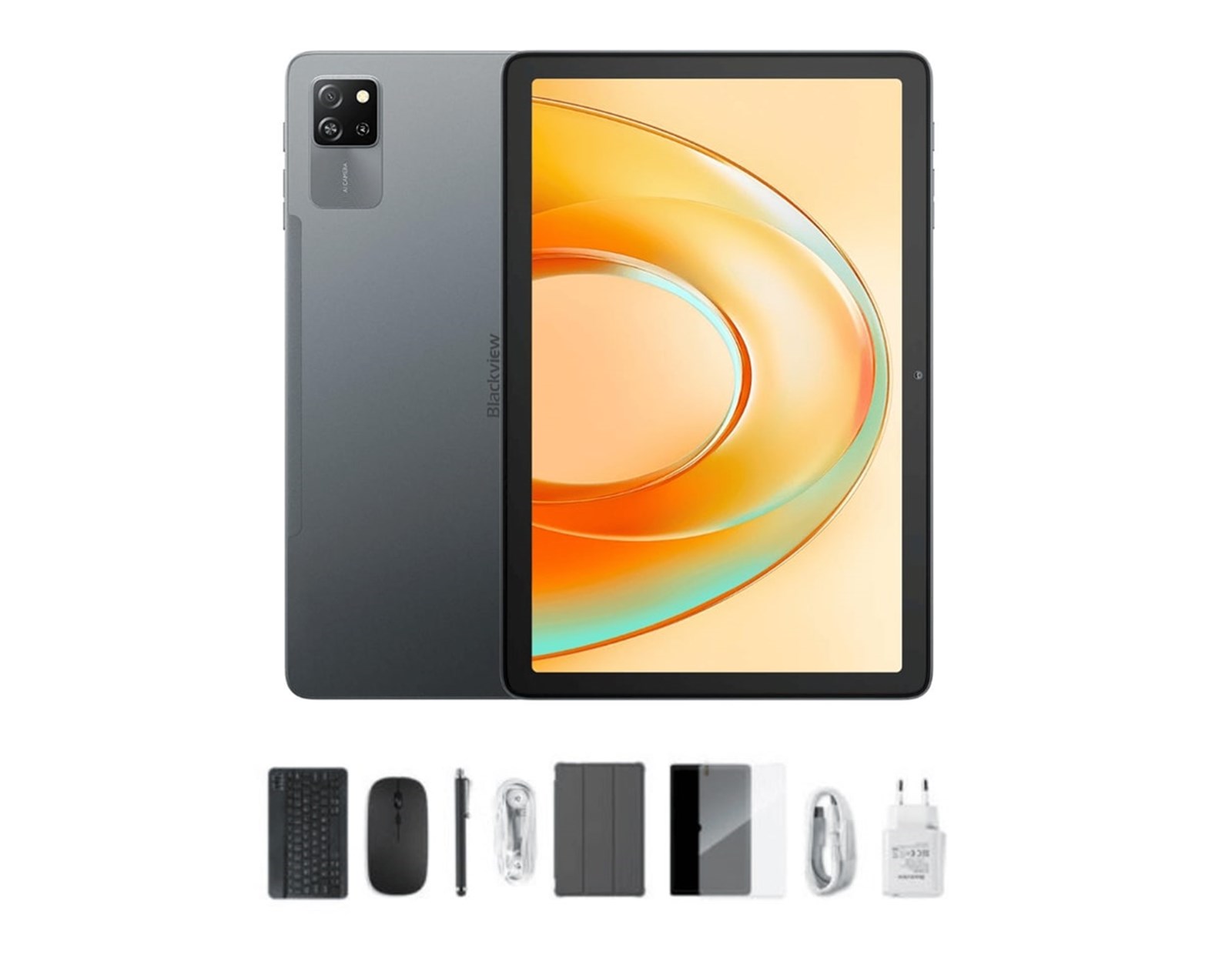 BLACKVIEW Tab 60 PRO 8/128 GB LTE, 10.1" HD (800x1280) IPS, 5MP/8MP, WiFi, DokeOS_P 4.0 + preklopna torbica, 3.5mm slušalice, bežična tipkovnica, bežičan miš, stylus olovka, s adapterom, sivi