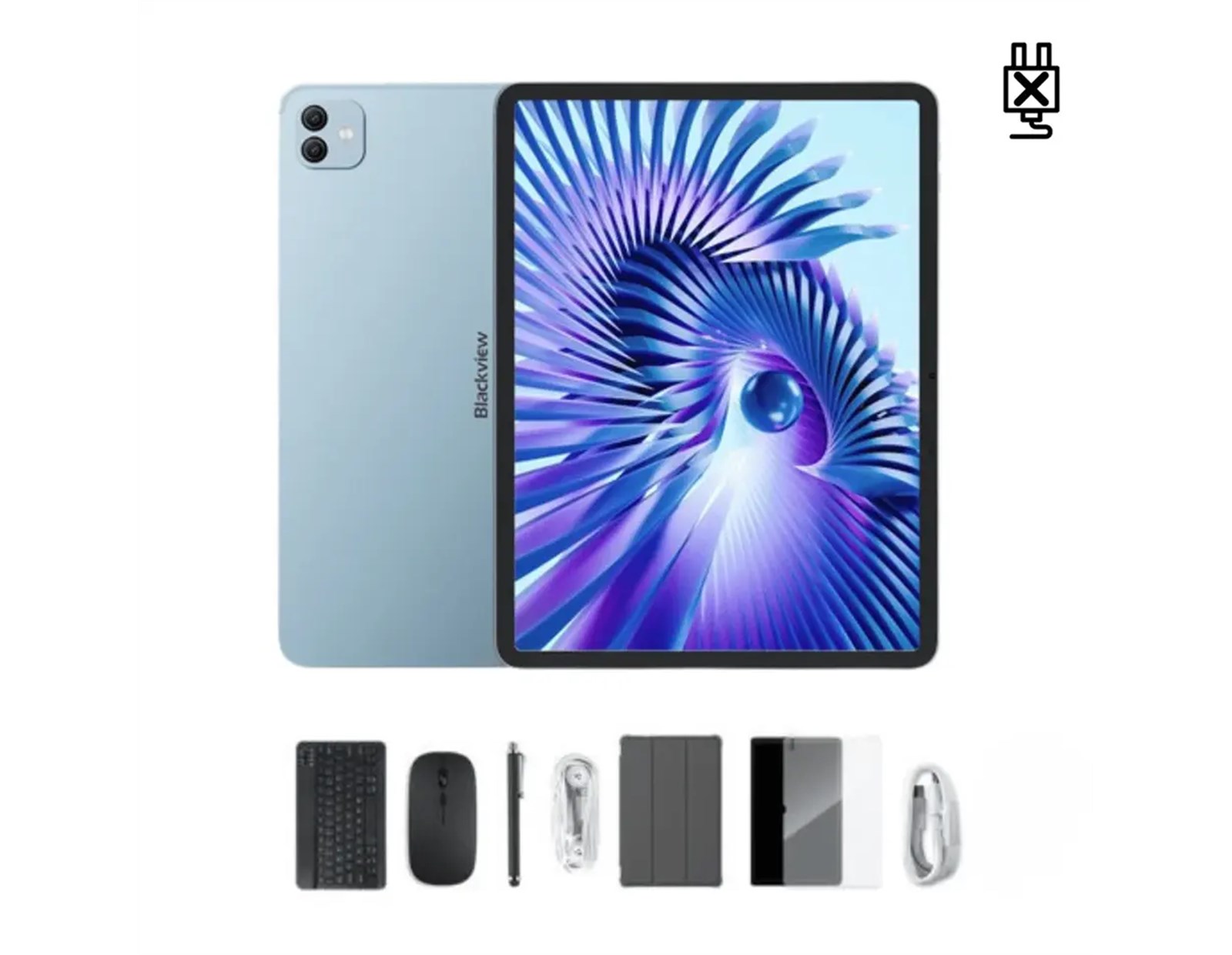 BLACKVIEW Tablet Link 8 WiFi, 12/256 GB, 12.7" HD (2160×1600) IPS, 13MP/18MP, DokeOS P 4.2 + gratis preklopna torbica, stylus pen, tipkovnica, miš, 3.5mm slušalice, zaštitna folija, bez adaptera, plav