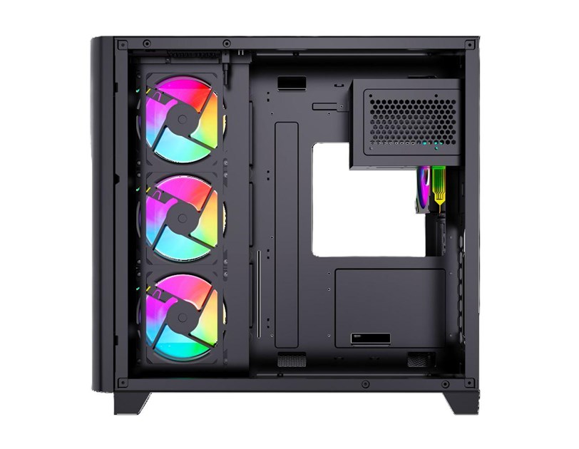 Bit Force CUBE ARGB-TGC-PWM4 Gaming Midi Tower ATX kućište bez napajanja, crno