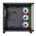 Bit Force CUBE ARGB-TGC-PWM4 Gaming Midi Tower ATX kućište bez napajanja, crno