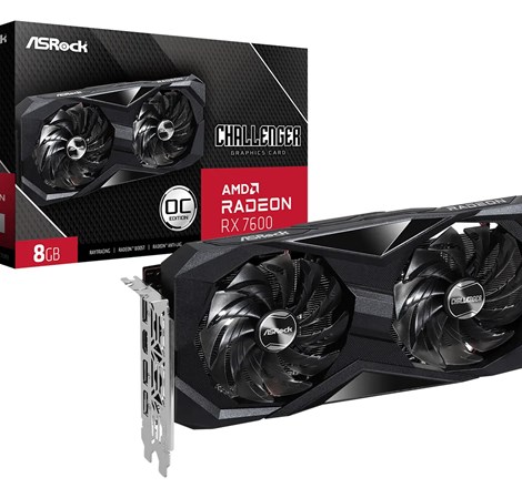 ASRock AMD Radeon RX 7600 Challenger 8GB GDDR6/128-bit, PCIe 4.0, 1× HDMI/3× DP