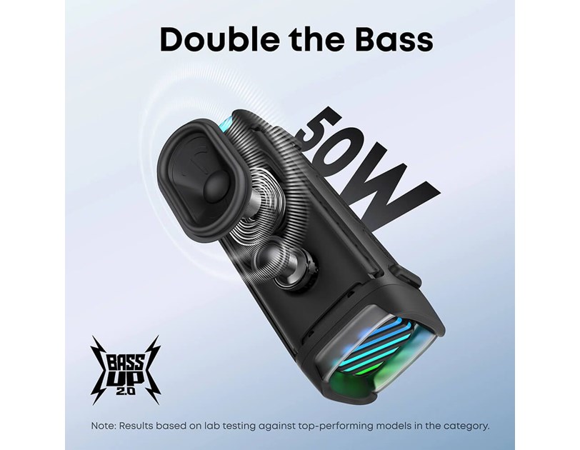 Anker Soundcore BOOM 3i prijenosni BT5.3 zvučnik, 50W, IP68, BassUp 2.0, 16h autonomija, crni (D5100010)