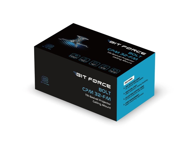 BIT FORCE nagibno-okretni stropni nosač za projektor BOLT CPM-32-FM
