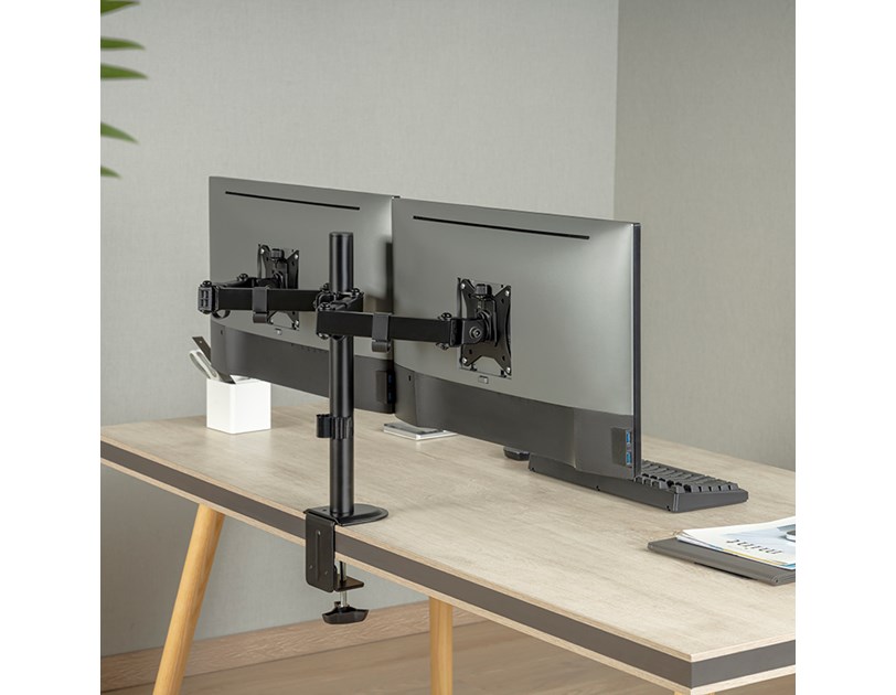 BIT FORCE nagibno-okretni stolni nosač za 2 monitora BRACKET DMM-32-2M