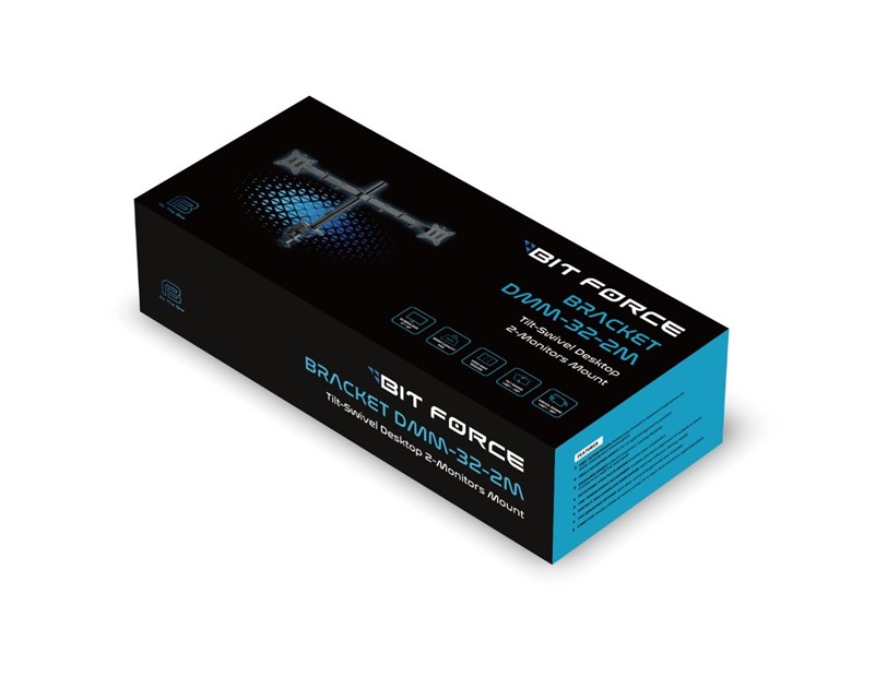 BIT FORCE nagibno-okretni stolni nosač za 2 monitora BRACKET DMM-32-2M