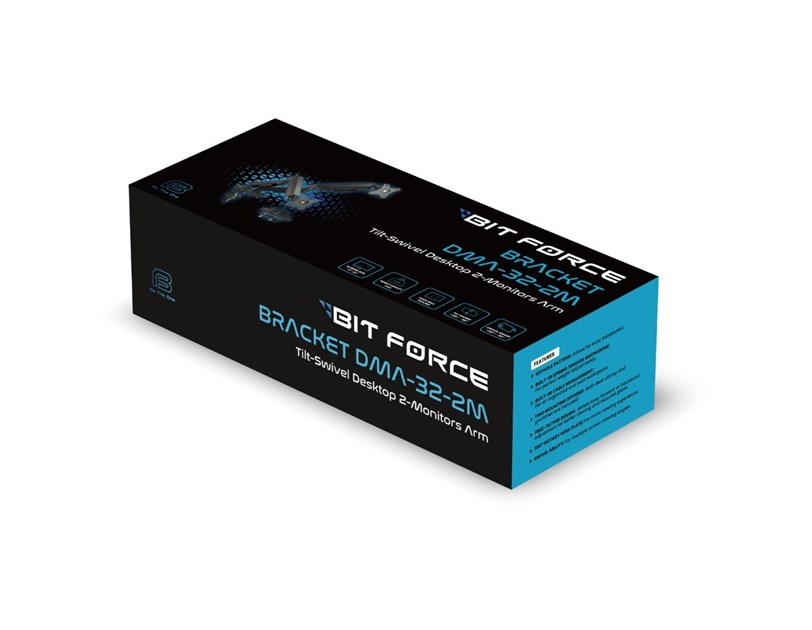 BIT FORCE nagibno-okretna stolna ručka za 2 monitora BRACKET DMA-32-2M
