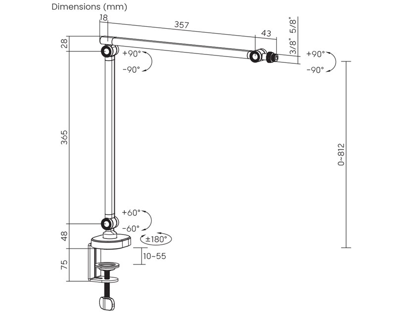 BIT FORCE stolna ručka za mikrofon BRACE DMA-72-FM