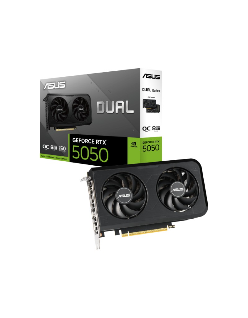 Asus Dual GeForce RTX 5050 8GB GDDR6 OC Edition, 8GB GDDR6/128-bit, PCIe 5.0x16,...