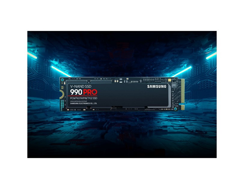 Samsung 990 Pro 1TB NVMe PCIe 4.0 M.2 SSD, R/W: 7450/6900 MB/s, (MZ-V9P1T0BW)