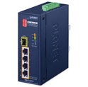 PLANET IP40 4-Port 10/100TX 802.3at PoE + 1-Port 100FX SFP Industrial Fast Ethernet Switch