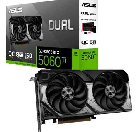 Asus Dual GeForce RTX 5060 Ti 8GB GDDR7/128-bit, PCIe 5.0x16, HDMI/3×DP