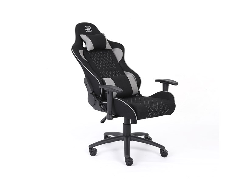 Bit Force KHAN F-2D igraća stolica s potpornim jastučićima, tkanina, 2D naslon za ruke, nosivost 150kg, crno/siva