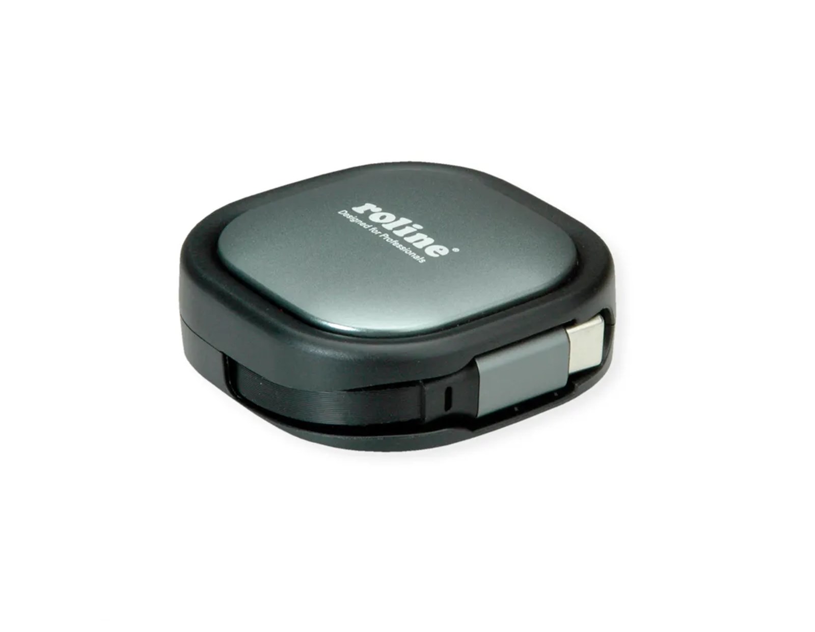 Roline USB 2.0 kabel, C-C, M/M, 60W, izvlačivi, crni, 1.2m