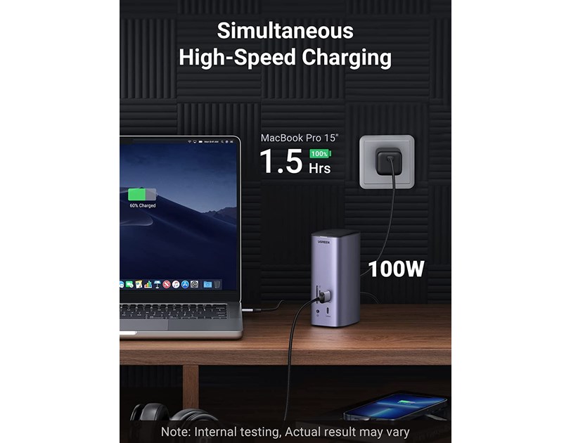 UGREEN Revodok Pro 312 12u1, 2xHDMI, DisplayPort, Thunderbolt 4, USB-C 3.2, USB-A 3.2, USB 3.0, RJ45, čitač kartica TF/SD, 3.5mm