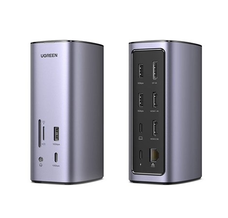 UGREEN Revodok Pro 312 12u1, 2xHDMI, DisplayPort, Thunderbolt 4, USB-C 3.2, USB-A 3.2, USB 3.0, RJ45, čitač kartica TF/SD, 3.5mm