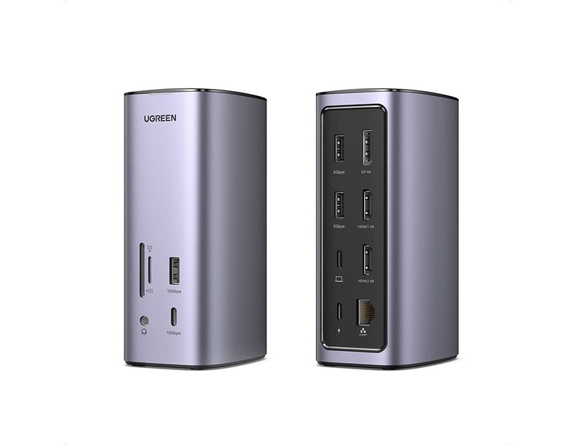 UGREEN Revodok Pro 312 12u1, 2xHDMI, DisplayPort, Thunderbolt 4, USB-C 3.2, USB-A 3.2, USB 3.0, RJ45, čitač kartica TF/SD, 3.5mm