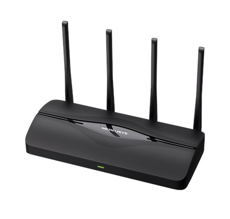 Mercusys BE3600 bežični usmjerivač (Duali-Band Wi-Fi 7 Router) 688Mbps/2880Mbps (2.4GHz/5GHz), 802.11be/ax/ac/a/b/g/n, 3×G-LAN, 1×G-WAN, 4x fiksne omni-direkcione antene