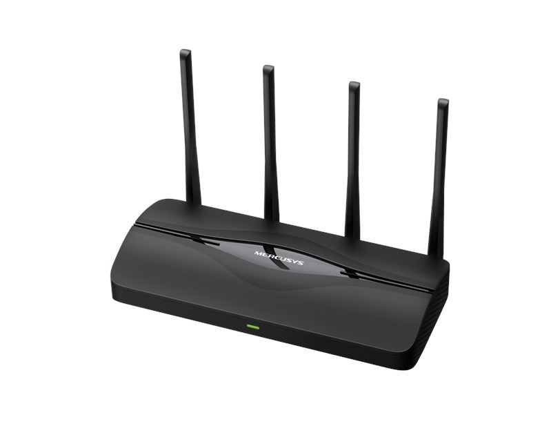 Mercusys BE3600 bežični usmjerivač (Duali-Band Wi-Fi 7 Router) 688Mbps/2880Mbps (2.4GHz/5GHz), 802.11be/ax/ac/a/b/g/n, 3×G-LAN, 1×G-WAN, 4x fiksne omni-direkcione antene