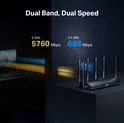 Mercusys BE3600 bežični usmjerivač (Duali-Band Wi-Fi 7 Router) 688Mbps/5760Mbps (2.4GHz/5GHz), 802.11be/ax/ac/a/b/g/n, 3×G-LAN, 1×G-WAN, 6x fiksne omni-direkcione antene