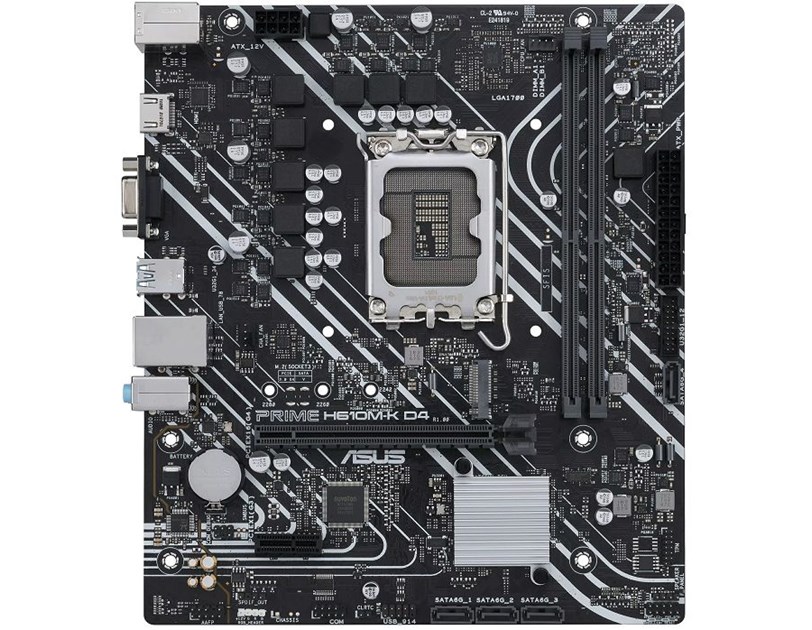 Asus MB H610M-K, S.1700, Intel H610, DDR5/5600, PCIe 4.0, G-LAN, VGA/HDMI, mATX