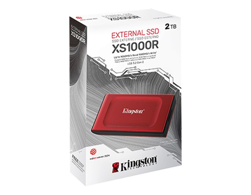 KINGSTON XS1000 eksterni SSD disk 2TB, USB 3.2 Gen 2 Type-C, USB-C to USB-A cable, crni, SXS1000/2000G