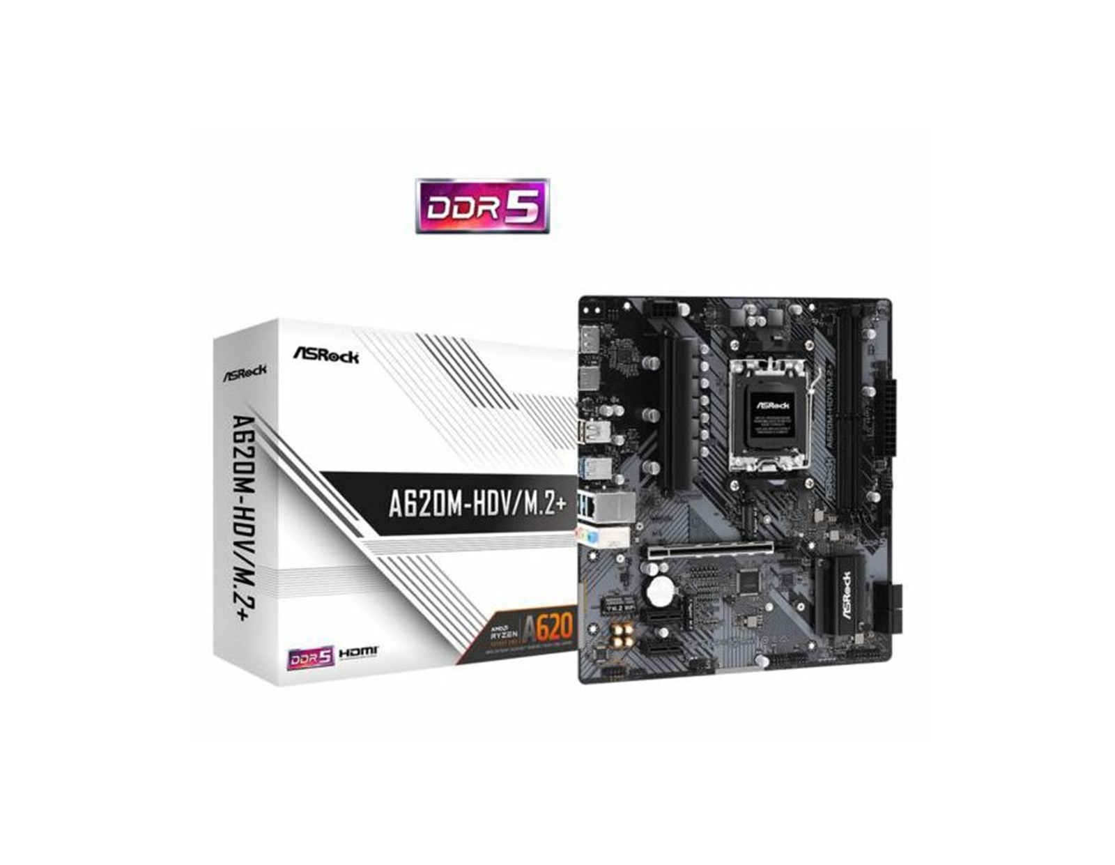 ASRock A620AM-HVS, S.AM5 2x DDR5/6800+(OC), PCIe 4.0, HDMI/VGA, mATX