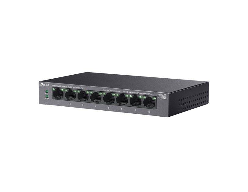 TP-Link 8-Port Gigabit Desktop Switch with 8-Port PoE+ 