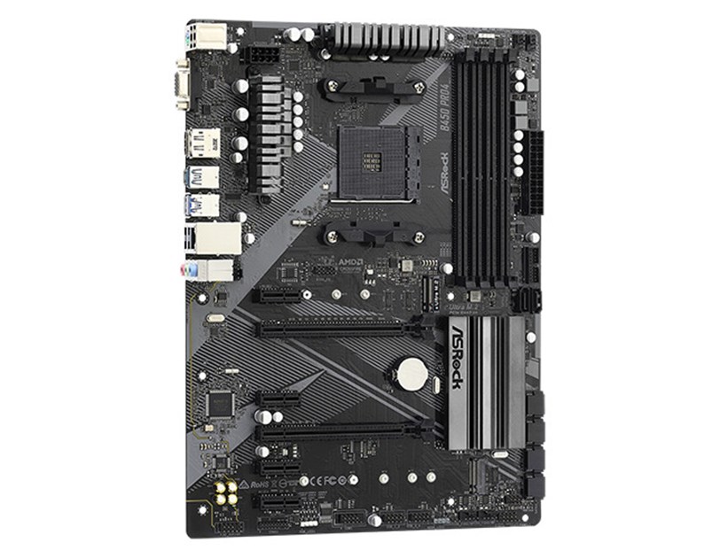 ASRock MB B450 PRO4 R2.0, S.AM4, DDR4/3200+ (OC), PCIe 3.0, M.2, G-LAN, VGA/HDMI/DP, ATX