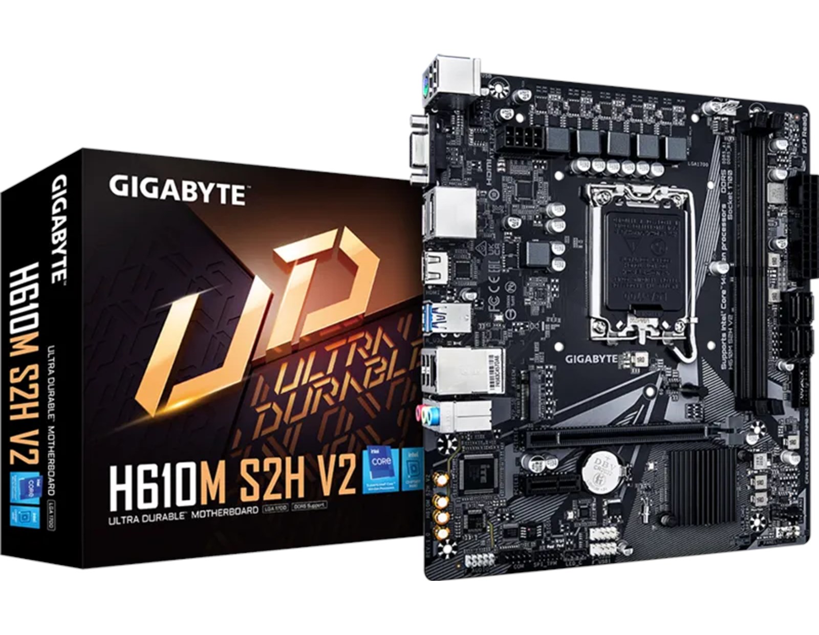 Gigabyte MB H610M S2H V2, S.1700, 2xDDR5/5600, PCIe 4.0, G-LAN, VGA/HDMI/2xDP, mATX