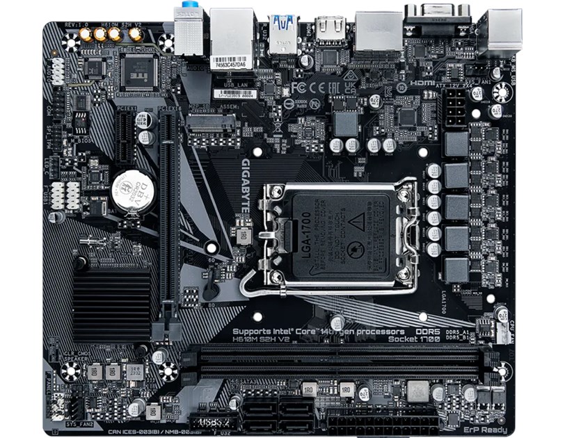 Gigabyte MB H610M S2H V2, S.1700, 2xDDR5/5600, PCIe 4.0, G-LAN, VGA/HDMI/2xDP, mATX