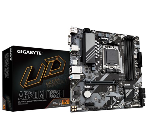 Gigabyte MB A620M DS3H, S.AM5 4x DDR5/7600(OC), PCIe 4.0, G-LAN, HDMI/DP/VGA, USB-C, mATX