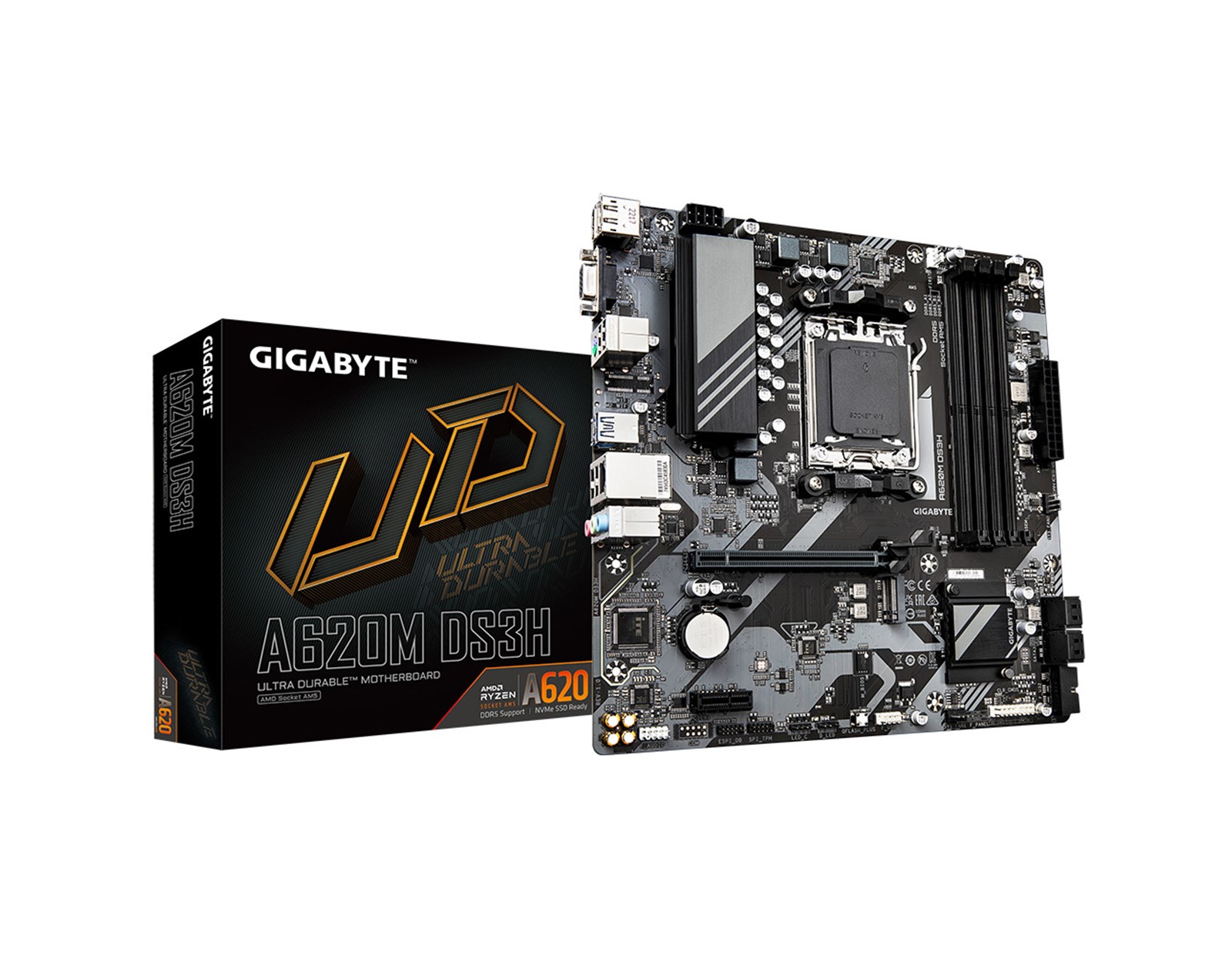 Gigabyte MB A620M DS3H, S.AM5 4x DDR5/7600(OC), PCIe 4.0, G-LAN, HDMI/DP/VGA, USB-C, mATX